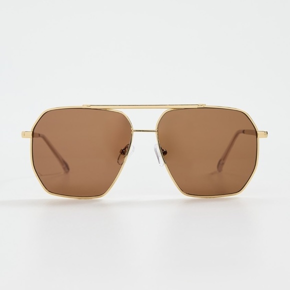 Gold Aviator AIRE Asteroid Sunglasses NWT - Picture 1 of 2